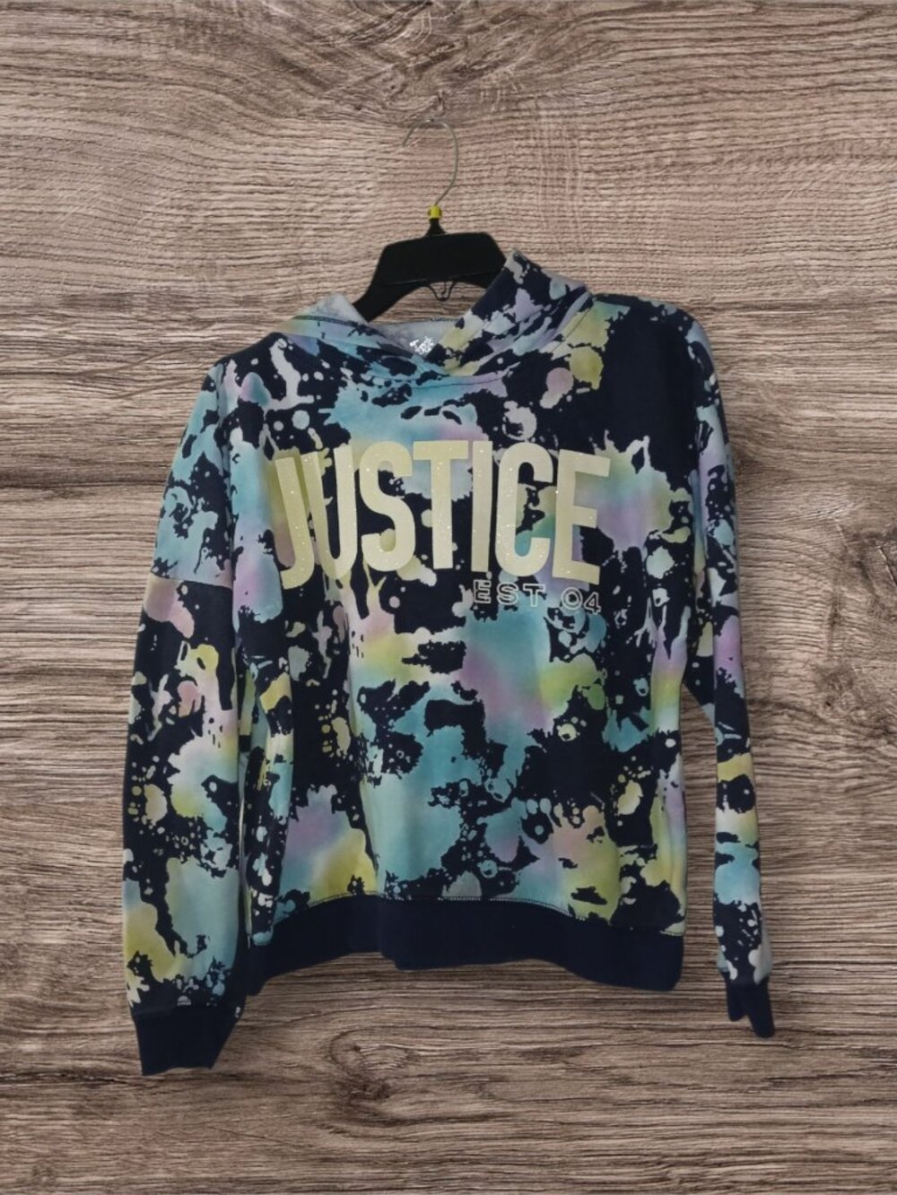 Justice Girls XL Tie Dye Splatter Pullover Hoodie Sweatshirt Youth XL
